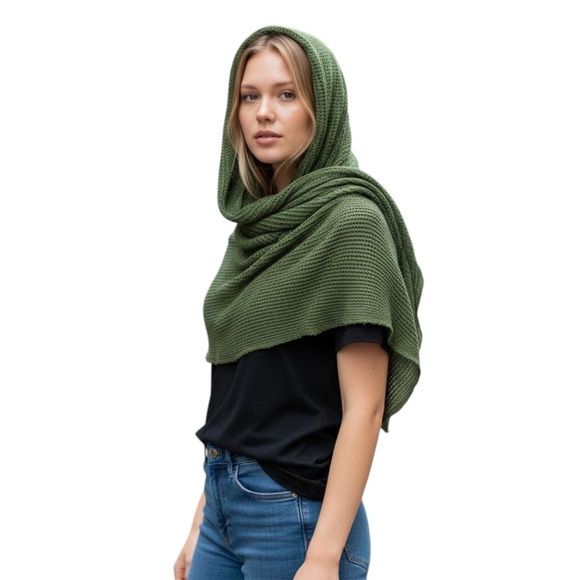 Vintage 1960s-1970s Canadian Forces Knit Cotton Scarf, Extra Long 70 in. - Picture 3 of 6